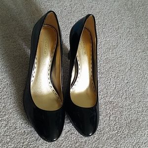 Coach black parent heels brand new